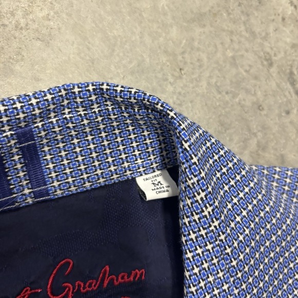 Robert‎ Graham Modern Americana Men's Long Sleeve Button Down Blue Shirt Size M - Picture 4 of 7